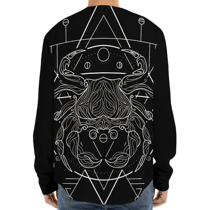 Black And White Cancer Sign Print Long Sleeve Baseball Jersey