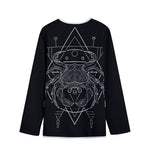 Black And White Cancer Sign Print Long Sleeve Short Coat