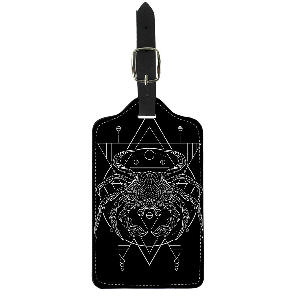 Black And White Cancer Sign Print Luggage Tag