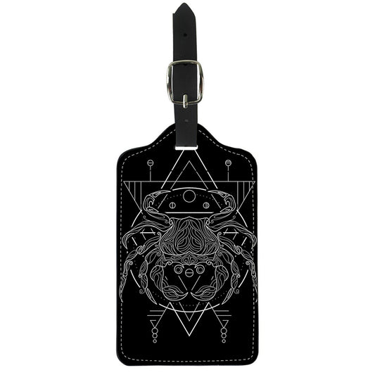 Black And White Cancer Sign Print Luggage Tag