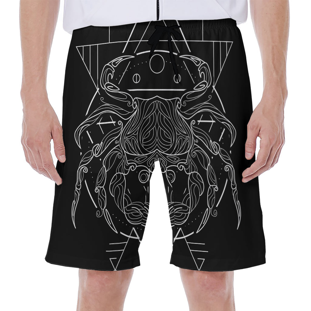 Black And White Cancer Sign Print Men's Beach Shorts