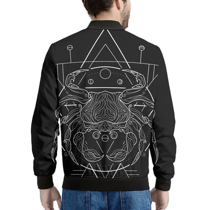 Black And White Cancer Sign Print Men's Bomber Jacket