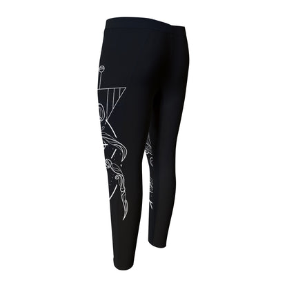 Black And White Cancer Sign Print Men's Compression Pants