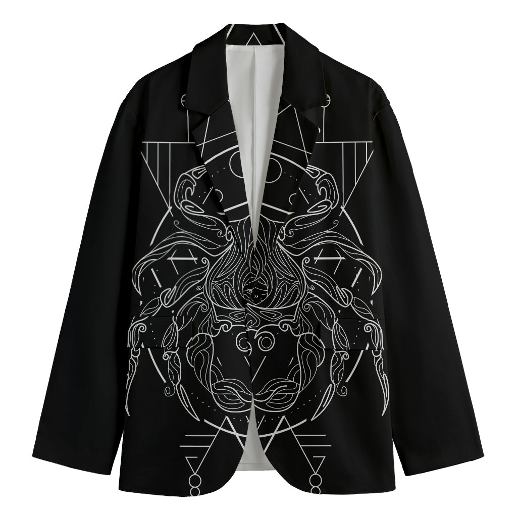 Black And White Cancer Sign Print Men's Cotton Blazer