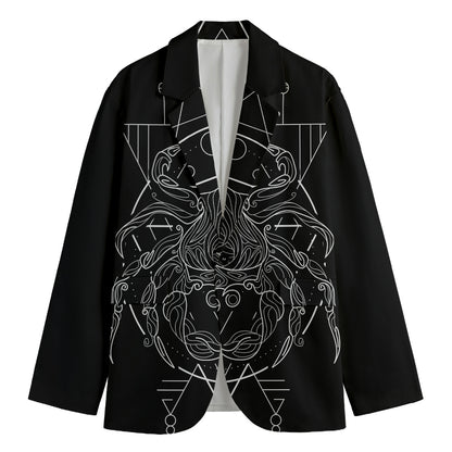 Black And White Cancer Sign Print Men's Cotton Blazer
