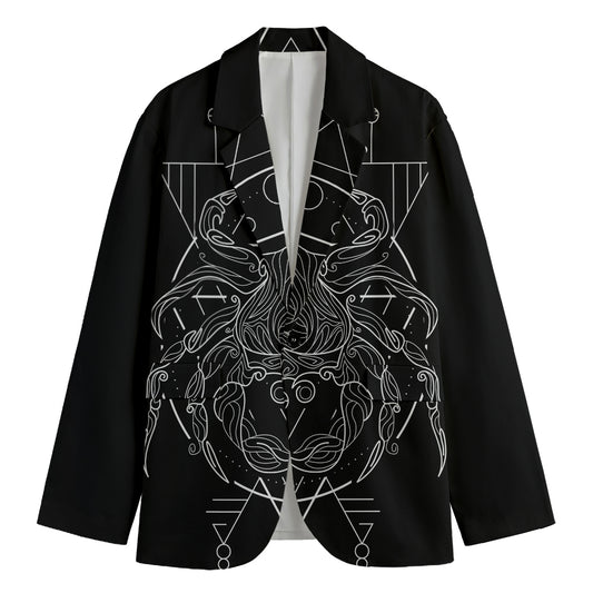 Black And White Cancer Sign Print Men's Cotton Blazer