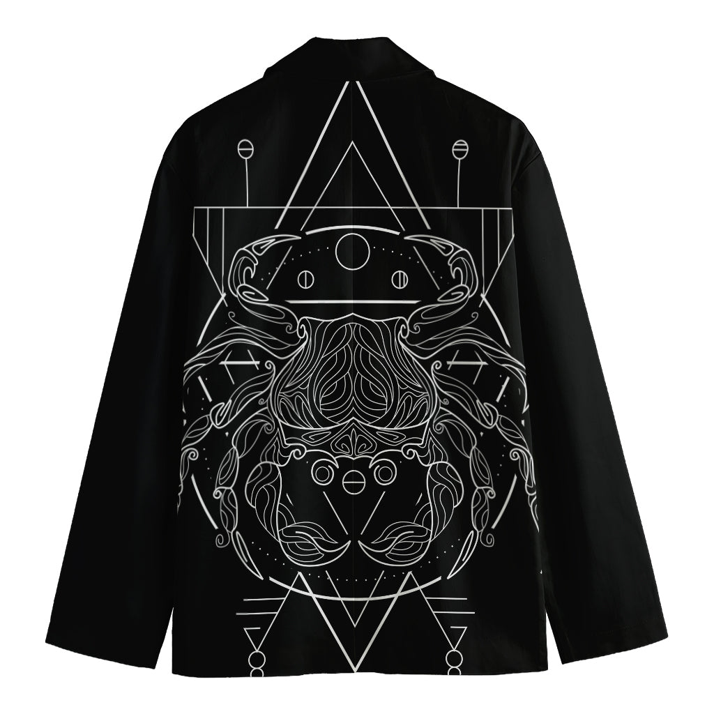 Black And White Cancer Sign Print Men's Cotton Blazer