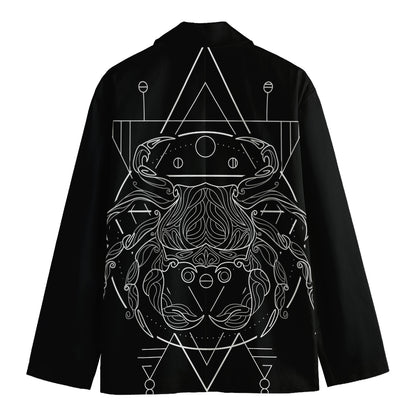 Black And White Cancer Sign Print Men's Cotton Blazer