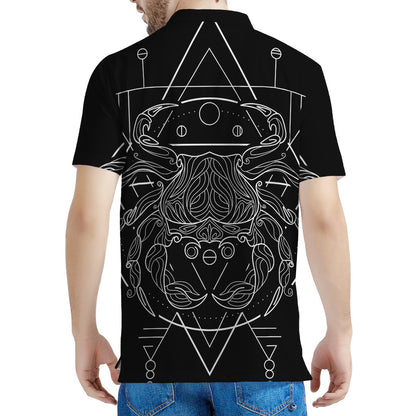 Black And White Cancer Sign Print Men's Polo Shirt