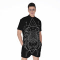 Black And White Cancer Sign Print Men's Romper