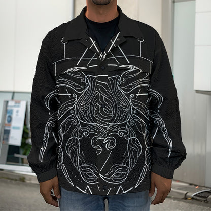 Black And White Cancer Sign Print Men's Shirt Jacket