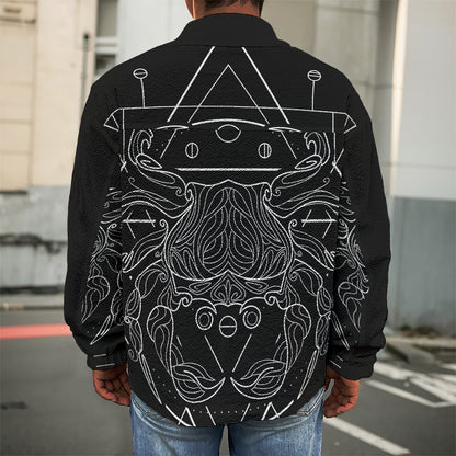 Black And White Cancer Sign Print Men's Shirt Jacket