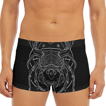 Black And White Cancer Sign Print Men's Short Boxer Briefs
