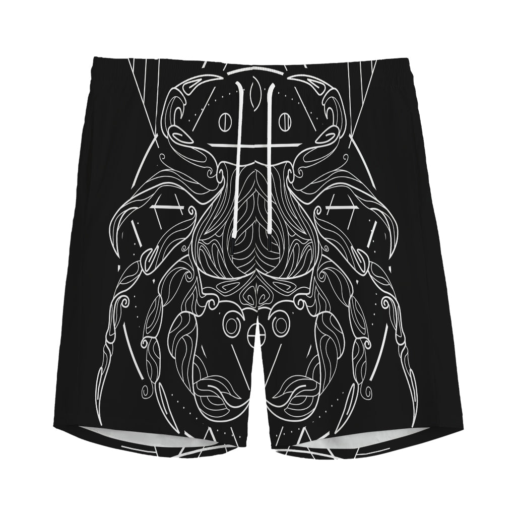Black And White Cancer Sign Print Men's Sports Shorts