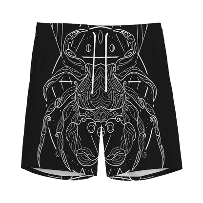 Black And White Cancer Sign Print Men's Sports Shorts