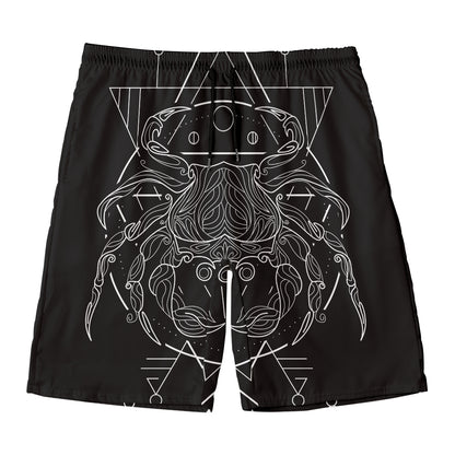 Black And White Cancer Sign Print Men's Swim Trunks