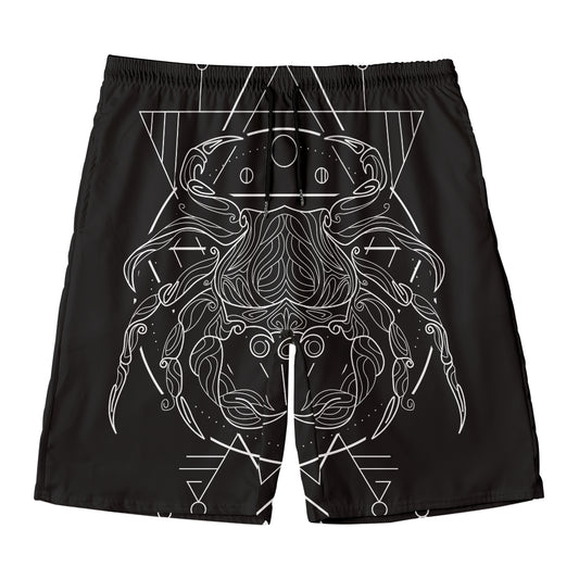 Black And White Cancer Sign Print Men's Swim Trunks