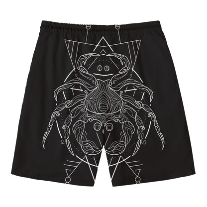 Black And White Cancer Sign Print Men's Swim Trunks