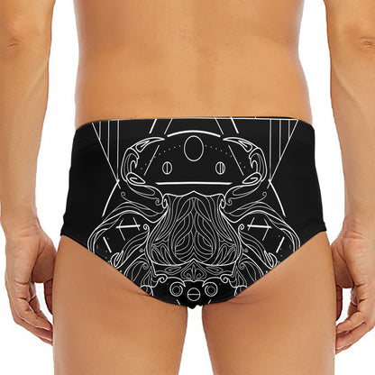 Black And White Cancer Sign Print Men's Triangle Swim Briefs