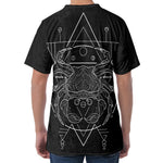 Black And White Cancer Sign Print Men's Velvet T-Shirt