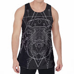 Black And White Cancer Sign Print Men's Velvet Tank Top