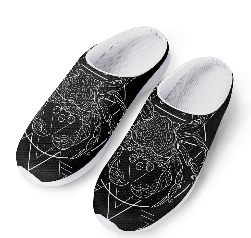 Black And White Cancer Sign Print Mesh Casual Shoes