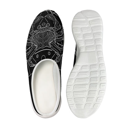 Black And White Cancer Sign Print Mesh Casual Shoes