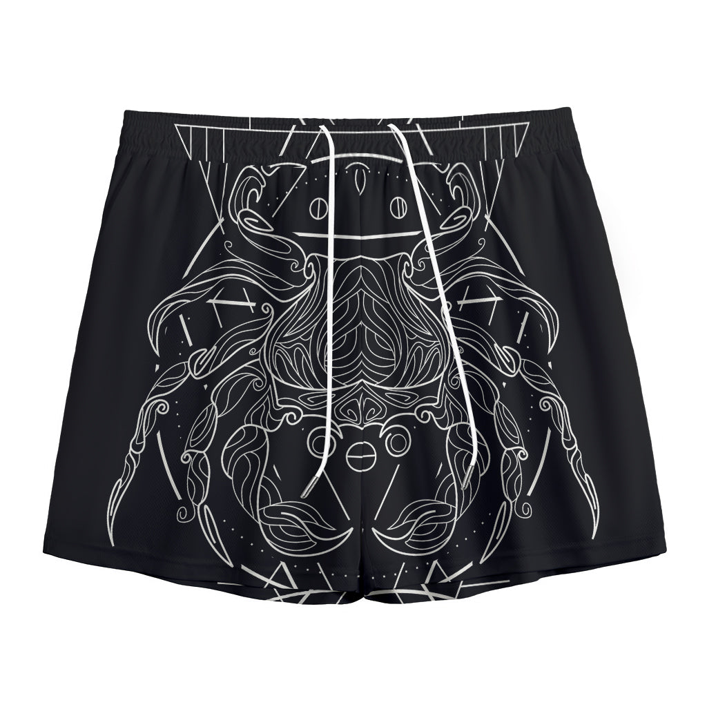 Black And White Cancer Sign Print Mesh Shorts