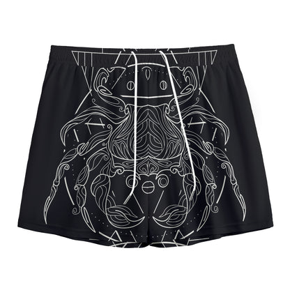Black And White Cancer Sign Print Mesh Shorts