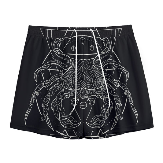 Black And White Cancer Sign Print Mesh Shorts