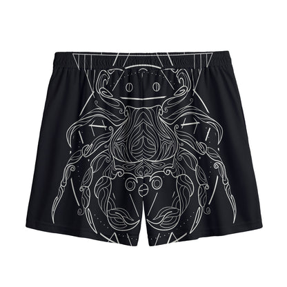 Black And White Cancer Sign Print Mesh Shorts