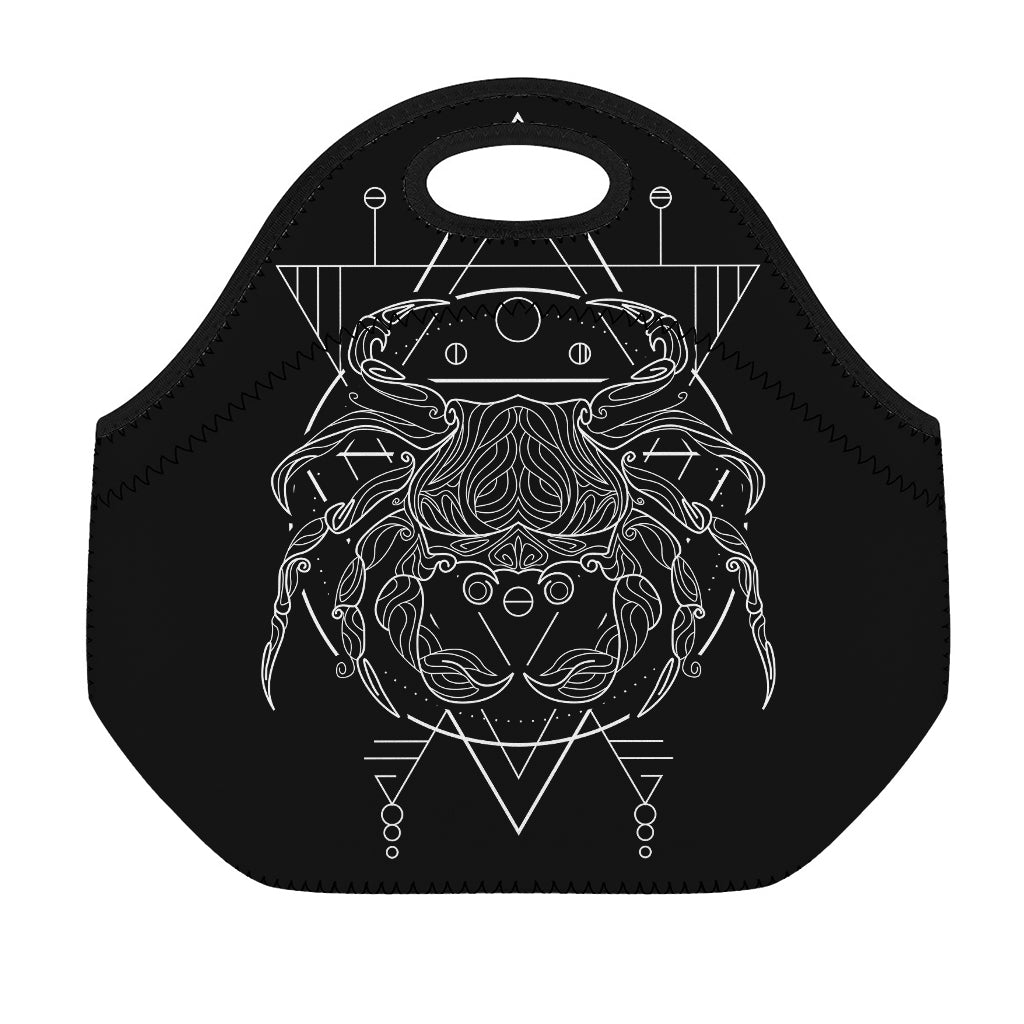 Black And White Cancer Sign Print Neoprene Lunch Bag