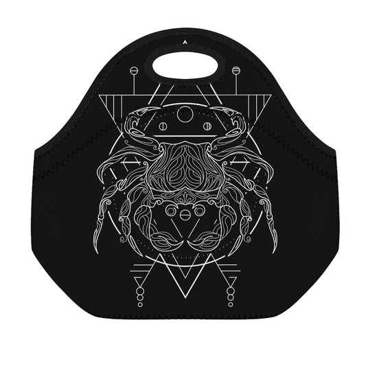 Black And White Cancer Sign Print Neoprene Lunch Bag