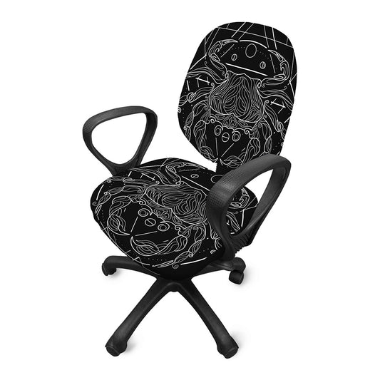 Black And White Cancer Sign Print Office Chair Cover