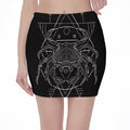 Black And White Cancer Sign Print Pencil Mini Skirt