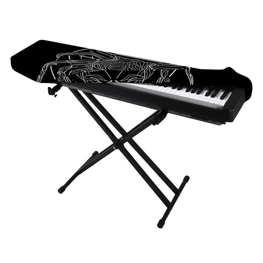 Black And White Cancer Sign Print Piano Keyboard Cover