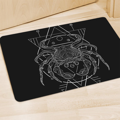 Black And White Cancer Sign Print Polyester Doormat