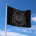 Black And White Cancer Sign Print Polyester Flag