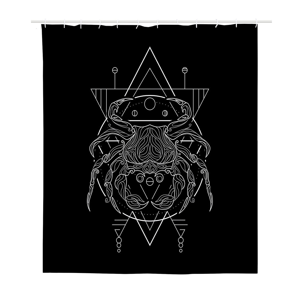 Black And White Cancer Sign Print Polyester Shower Curtain