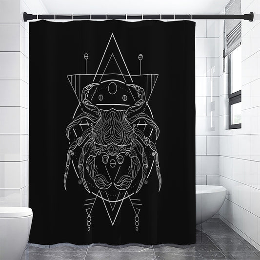 Black And White Cancer Sign Print Premium Shower Curtain