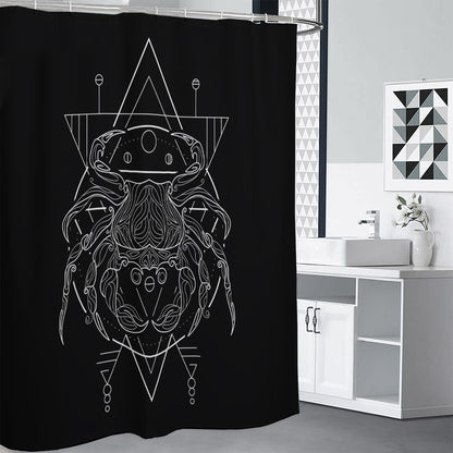 Black And White Cancer Sign Print Premium Shower Curtain
