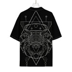 Black And White Cancer Sign Print Rayon Hawaiian Shirt