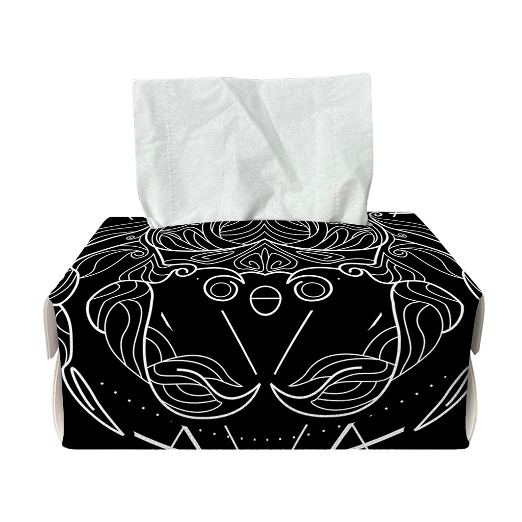 Black And White Cancer Sign Print Rectangle Tissue Box Cover