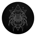Black And White Cancer Sign Print Round Blanket