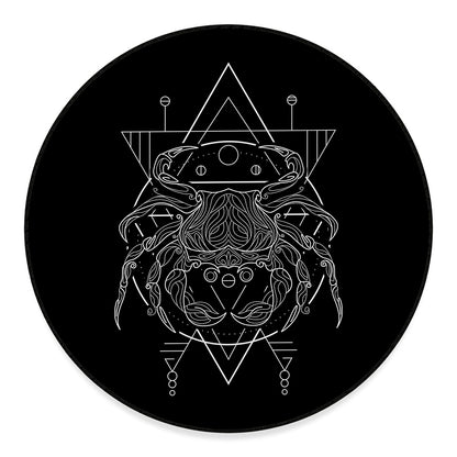 Black And White Cancer Sign Print Round Floor Mat
