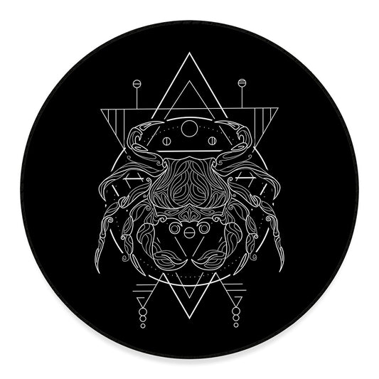 Black And White Cancer Sign Print Round Floor Mat