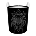 Black And White Cancer Sign Print Round Laundry Basket