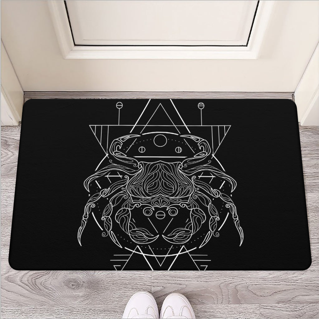 Black And White Cancer Sign Print Rubber Doormat