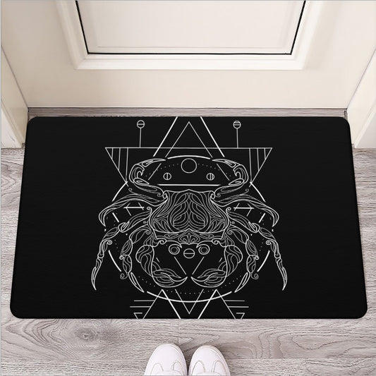 Black And White Cancer Sign Print Rubber Doormat
