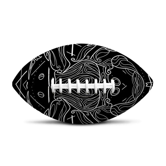 Black And White Cancer Sign Print Rugby Ball